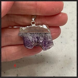 Natural Amethyst Slice Pendant